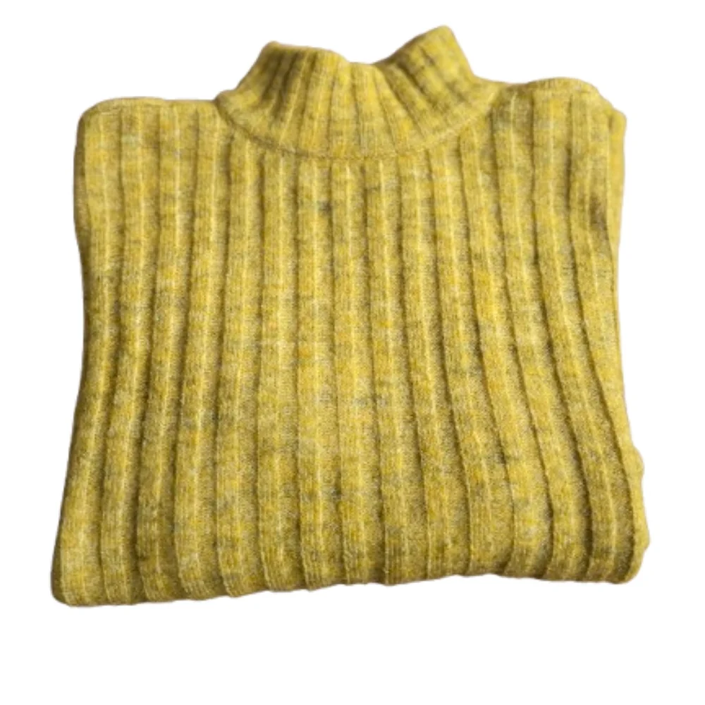 EVEREVE × PIECES Marled Yellow  Ribbed Knit Sweater Scandinavian Design S NWT